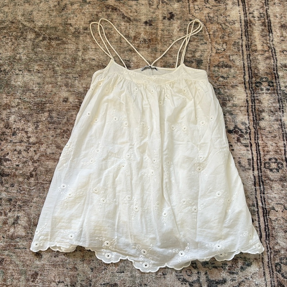 Zara white mini summer dress with shorts